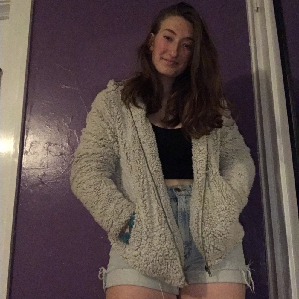 Super comfy fur zip up jacket
